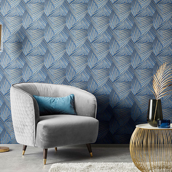 Galerie Wallpaper Product code: 10152-08R - ELLE Decoration Wallpaper Collection - Blue Gold Colours -  