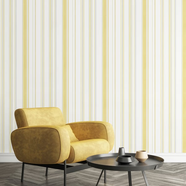 Galerie Wallpaper Product code: G68059_2 - Smart Stripes 3 Wallpaper Collection - Yellow, Greys Colours -  