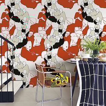 Galerie Wallcoverings Product Code 23360 - Marimekko 5 Wallpaper Collection - Orange Black Green Colours -  