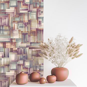 Galerie Wallcoverings Product Code 26802 - Crafted Wallpaper Collection - Pink Blue Gold Bronze Green White Colours -  
