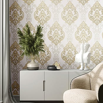 Galerie Wallcoverings Product Code 42522 - Opulence Wallpaper Collection - Cream Gold Colours -  