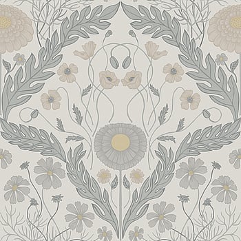 Galerie Wallcoverings Product Code 51000 - Blomstermala Wallpaper Collection - Grey Yellow Colours -  