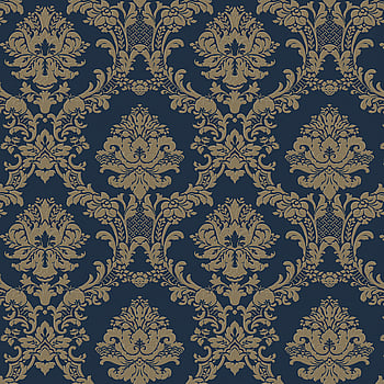 Galerie Wallcoverings Product Code CI38213 - Classic Silks 4 Wallpaper Collection - Navy, Gold Colours -  