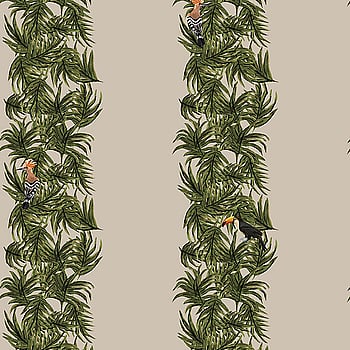 Galerie Wallcoverings Product Code ED13136 - Ted Baker Eden Wallpaper Collection - Taupe Green Orange Black Colours -  