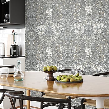 Galerie Wallcoverings Product Code ET12607 - Arts and Crafts Wallpaper Collection - Cream Taupe Light Green Colours -  