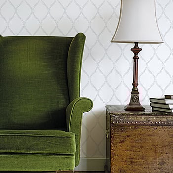 Galerie Wallcoverings Product Code G45056 - Vintage Rose Wallpaper Collection - White Grey Colours -  