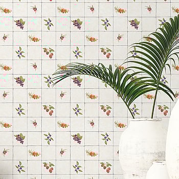 Galerie Wallcoverings Product Code G45418 - Just Kitchens Wallpaper Collection - Cream Red Purple Orange Colours -  