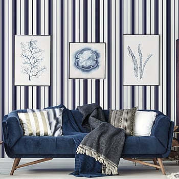 Galerie Wallcoverings Product Code G68065 - Smart Stripes 3 Wallpaper Collection - Navy Colours -  