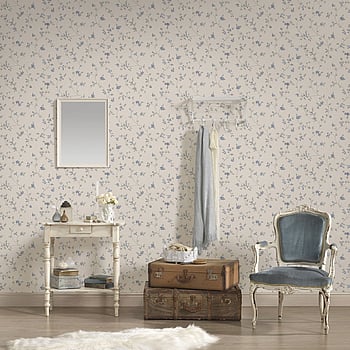 Galerie Wallcoverings Product Code MC61025 - Maison Charme Wallpaper Collection - Blue, Cream Colours -  